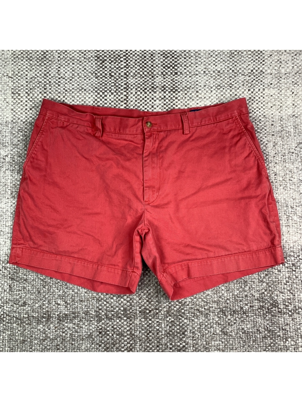 Polo Ralph Lauren Chino Shorts Men’s Size 40 Red Flat Front Cotton Casual Preppy